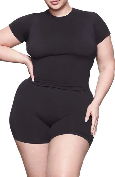 Shop Skims Soft Smoothing Seamless T-shirt In Eclipse