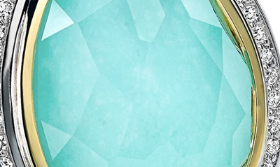 Ippolita Women's 2t Rock Candy Teardrop 18k Gold, Sterling Silver, Turquoise & Diamond Ring In Silver