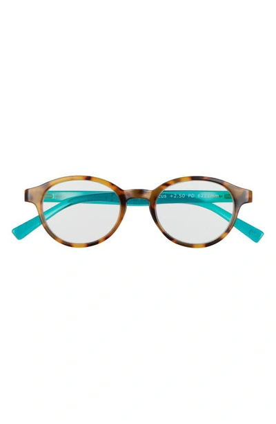 Shop Peepers Apollo 48mm Blue Light Blocking Reading Glasses In Tokyo Tortoise/ Teal