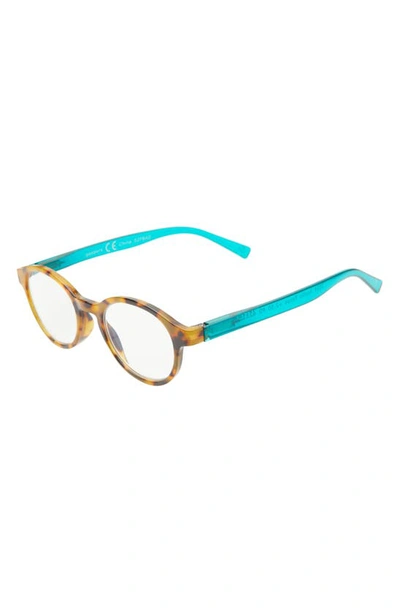 Shop Peepers Apollo 48mm Blue Light Blocking Reading Glasses In Tokyo Tortoise/ Teal