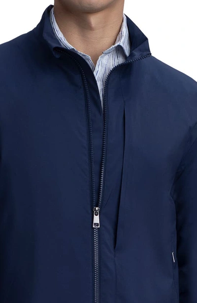 Bugatchi Water Resistant Bomber Jacket In Navy