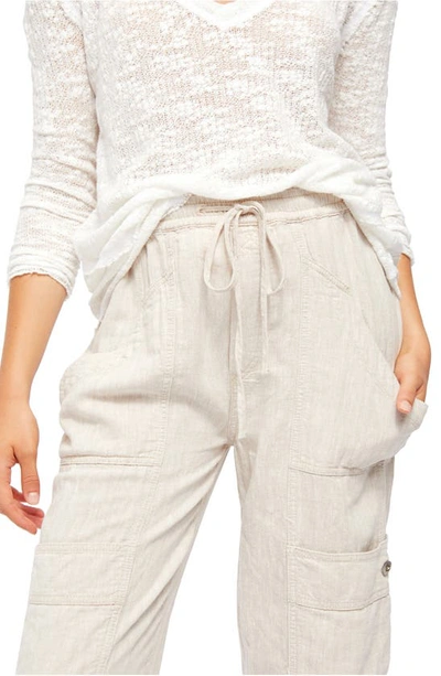 Shop Free People Feelin' Good Linen Blend Utility Pants In Natural