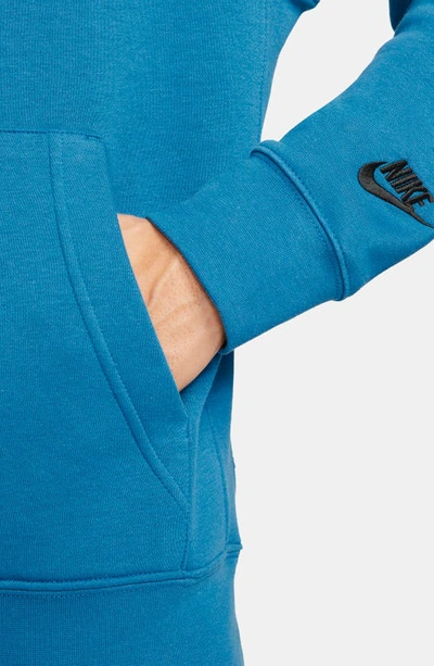 Shop Nike Sportswear Sport Essentials+ Fleece Hoodie In Dk Marina Blue/ Black