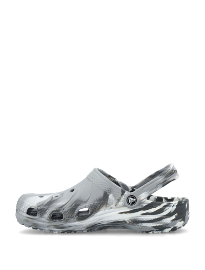 Shop Crocs Classic Marbled Clogs In Light Gray Multi