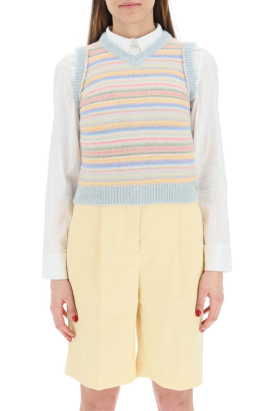 Shop Acne Studios Striped Knit Vest In Mixed Colours