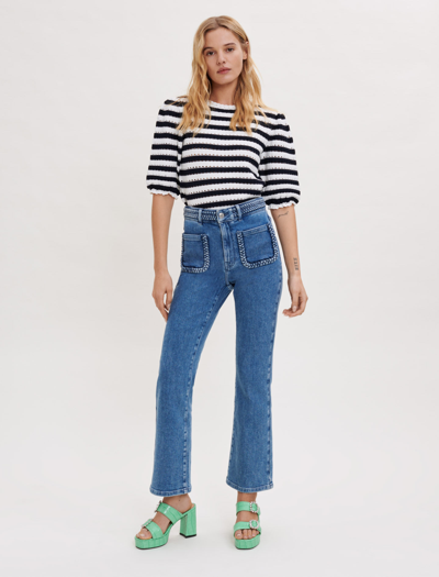 Shop Maje Mid-rise Jeans For Spring/summer In Blue