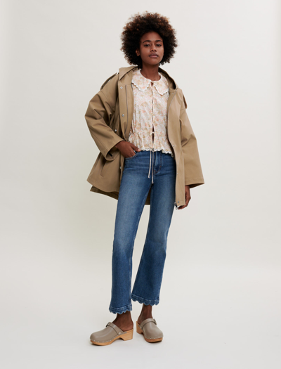 Maje Oversized Cotton Coat In Camel | ModeSens