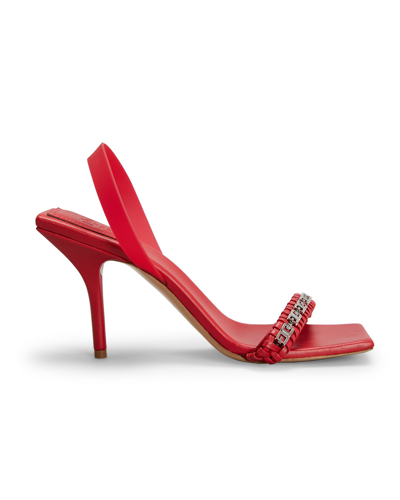 Shop Givenchy Woven Chain Halter Slingback Sandals In Dark Red