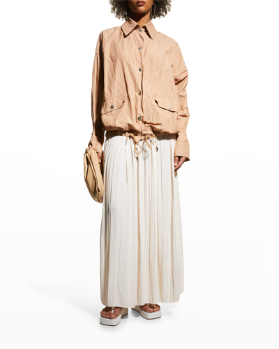 Shop A.l.c Everly Pleated Maxi Skirt In Glace