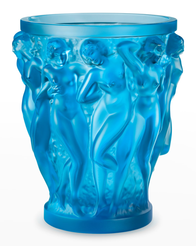Shop Lalique Bacchantes Pale Blue Vase