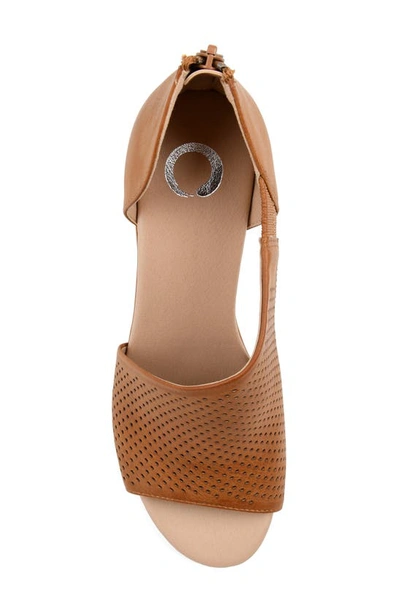 Journee Collection Aretha Womens Faux Leather Peep Toe D'orsay Heels In Cognac