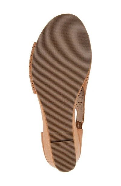 Shop Journee Collection Aretha Perforated Wedge Sandal In Cognac