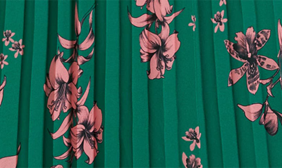 Shop Sam Edelman Chiffon Pleat Midi Dress In Green/ Pink