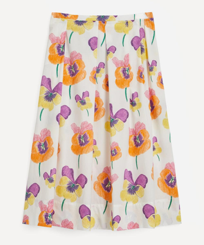 Shop Marni Floral Skirt In Carrot