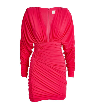 Shop Alexandre Vauthier Ruched Mini Dress In Pink