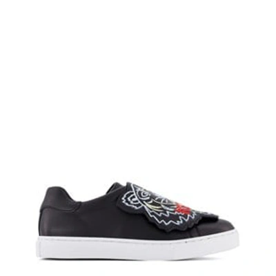 Shop Kenzo Kids White Tiger Trainers In Black
