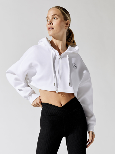 Shop Adidas By Stella Mccartney Asmc Sw Crop Hoodie In White