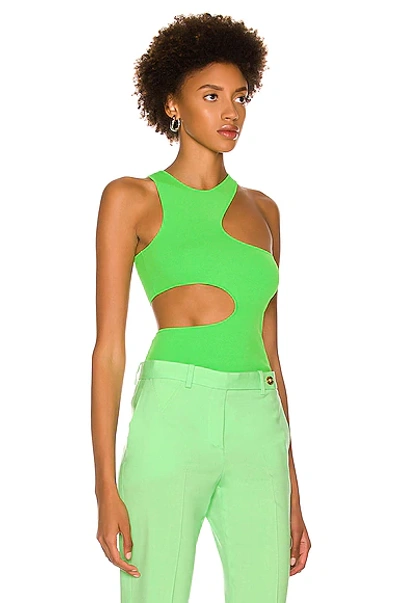 Shop Stella Mccartney Compact Knit Top In Green Fluorescent
