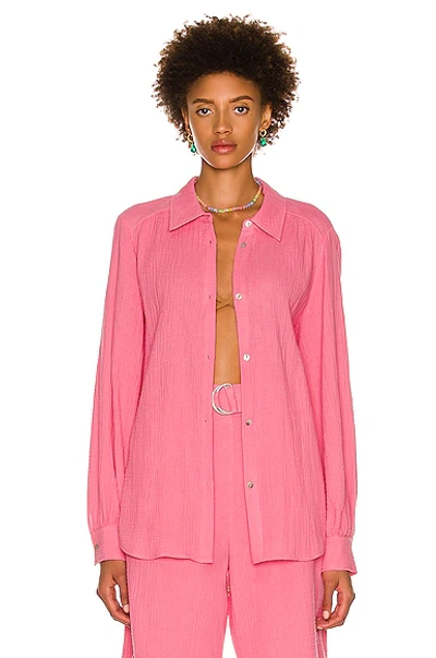 Shop Jonathan Simkhai Adele Shirt In Flamingo