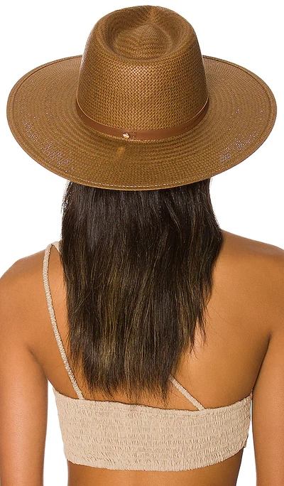 Janessa Leone Sherman Packable Straw Fedora In Brown