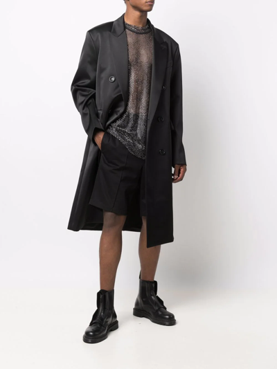 Shop Ami Alexandre Mattiussi Wide-leg Cotton Shorts In Black