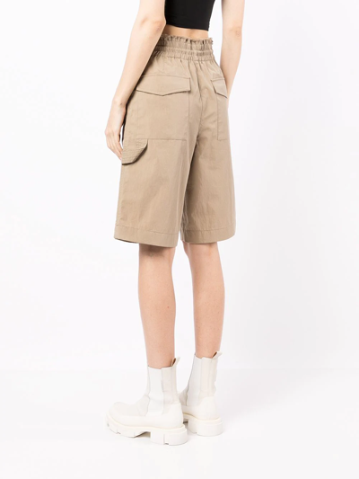 Shop Dion Lee Rope-detail Cargo Shorts In Brown