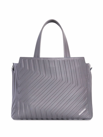 Shop Balenciaga Car East-west M Tote Bag In Grey