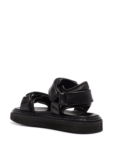 Shop Officine Creative Ios 103 Touch-strap Leather Sandals In Schwarz