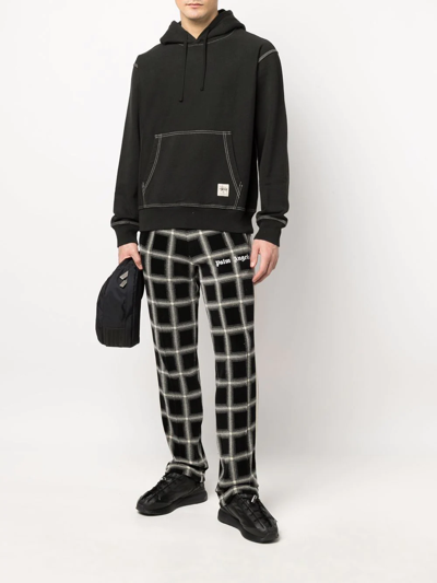 Stussy Contrast-color Stitching Label Hoodie In Black