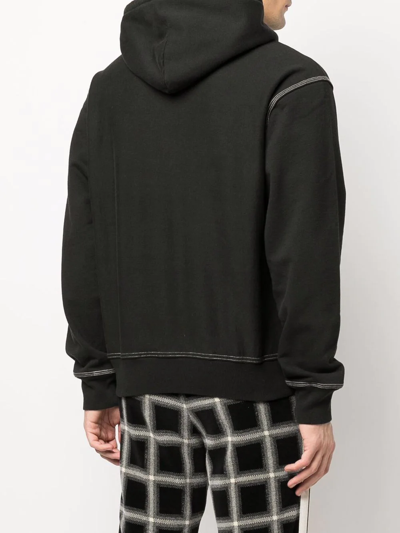 Stussy Contrast-color Stitching Label Hoodie In Black
