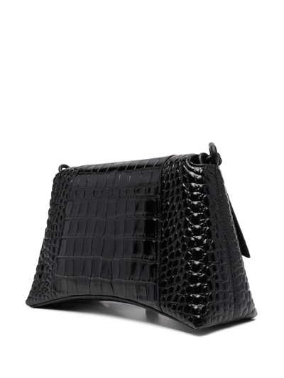 Shop Balenciaga Small Downtown Shoulder Bag In Black