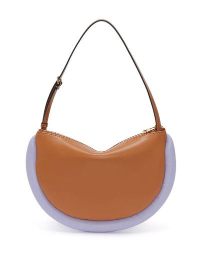 Shop Jw Anderson Bumper-moon Leather Shoulder Bag In Brown