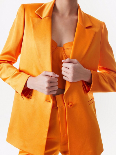 Shop Alice And Olivia Denny Single-breasted Blazer In Orange