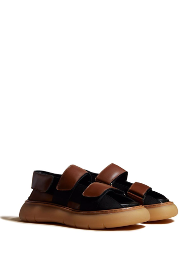 Khaite Murray Leather Dual-grip Chunky Sandals In Braun