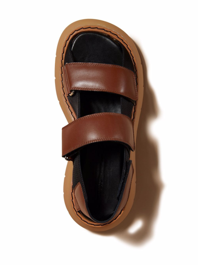 Khaite Murray Leather Dual-grip Chunky Sandals In Braun