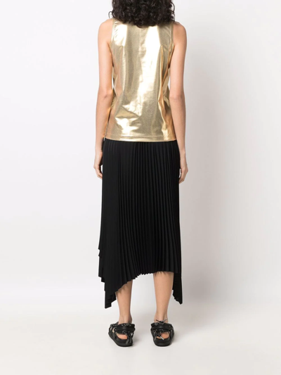 Shop Junya Watanabe Tank Top Laminato In Gold