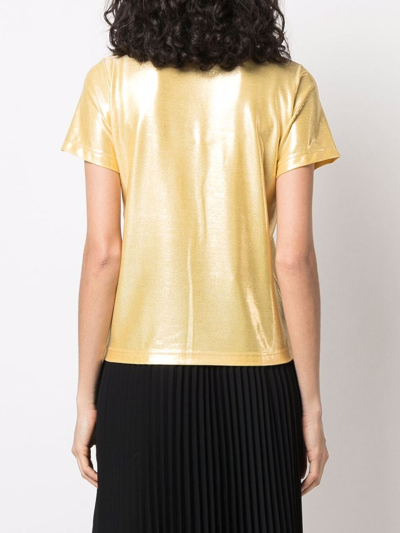 Shop Junya Watanabe Silk T-shirt Laminito In Gold