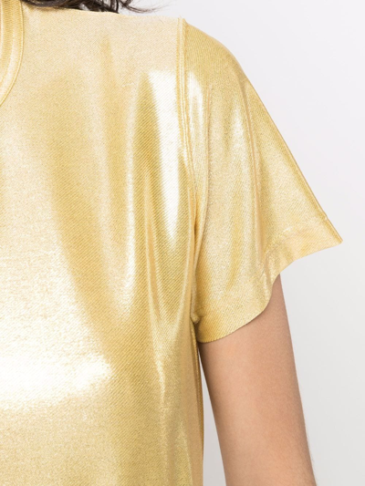 Shop Junya Watanabe Silk T-shirt Laminito In Gold