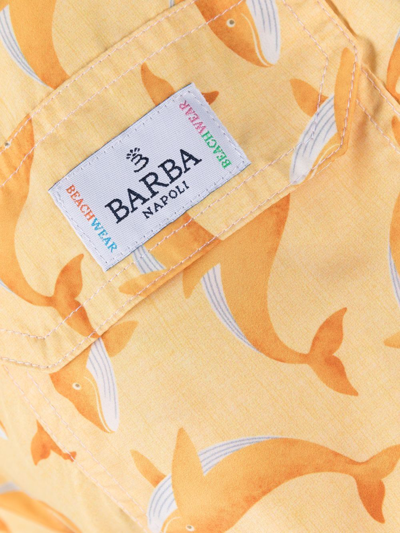 Shop Barba Whale-print Swim Shorts In Gelb