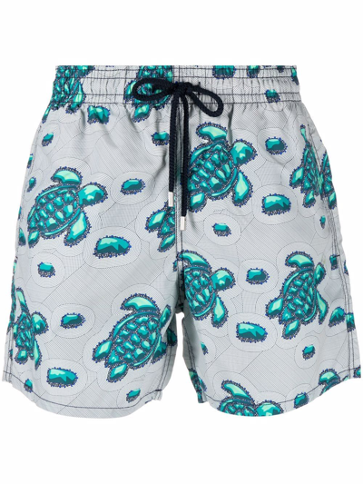 Shop Vilebrequin Turtle-print Swim Shorts In Grau