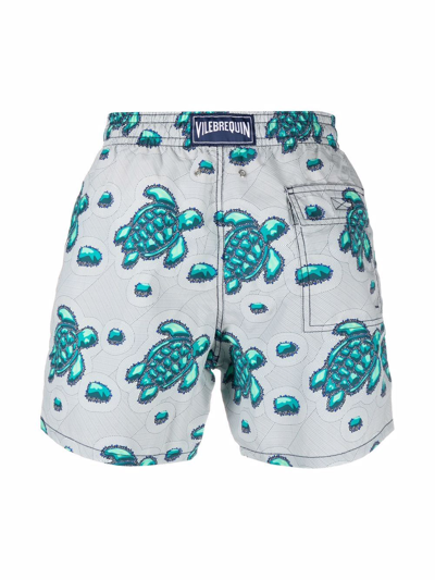 Shop Vilebrequin Turtle-print Swim Shorts In Grau