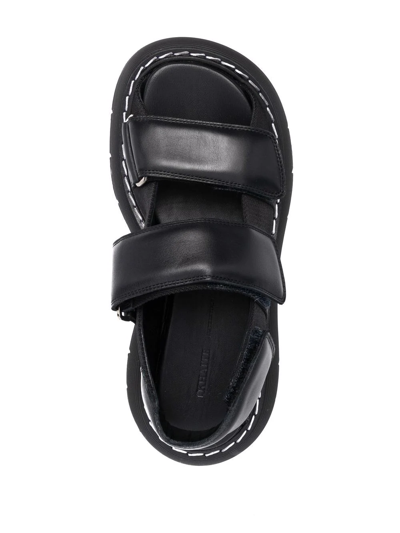 Shop Khaite Side Touch-strap Sandals In Schwarz