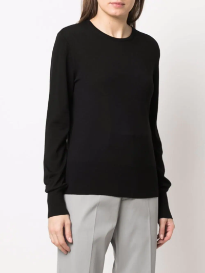 Sapio Crew Neck Knitted Jumper In Schwarz