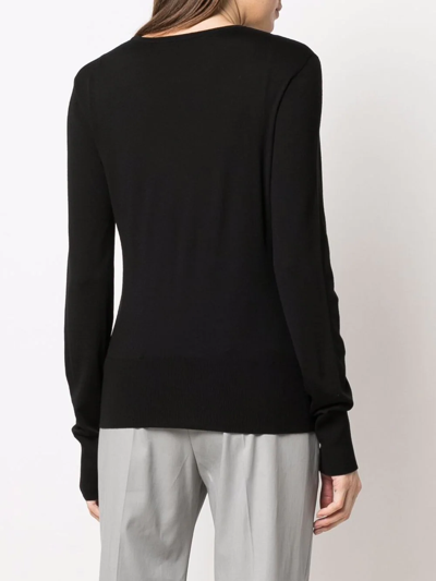 Sapio Crew Neck Knitted Jumper In Schwarz