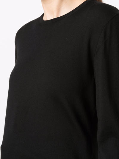 Sapio Crew Neck Knitted Jumper In Schwarz