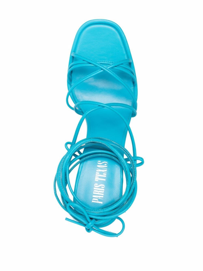 Shop Paris Texas Tie-detail Open-toe Platform Sandals In Blau