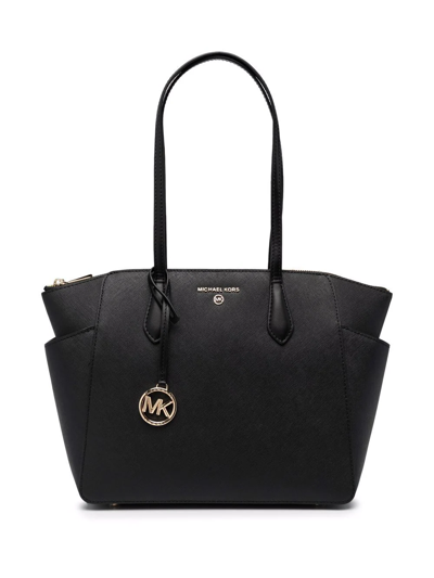 Shop Michael Michael Kors Marilyn Leather Tote Bag In Schwarz