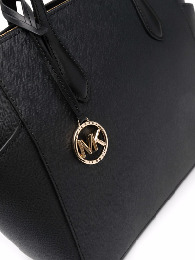 Michael Michael Kors M Michael Kors Womans Marylin Black Leather Crossbody Bag In Schwarz