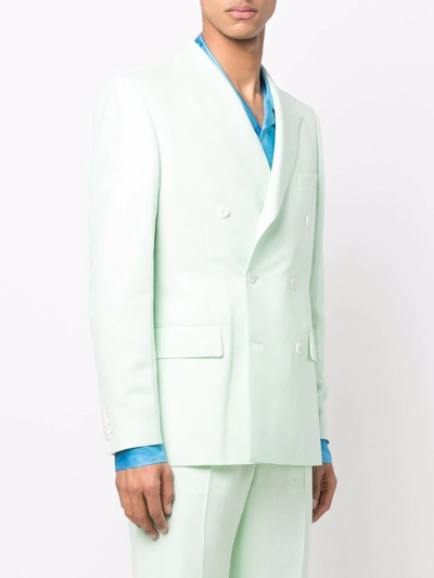 Shop Casablanca Double-breasted Tailored Blazer In Grün