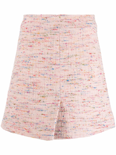 Ganni Multi Wool Skirt Light Lilac Size 38 In Rosa | ModeSens